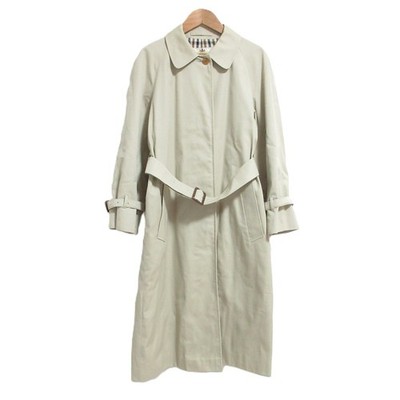 Vintage Aquascutum belted coat　バルマカン　英国製 Aquascutum Belted Balmacaan coat with Checkered Lining, 3F, Beige