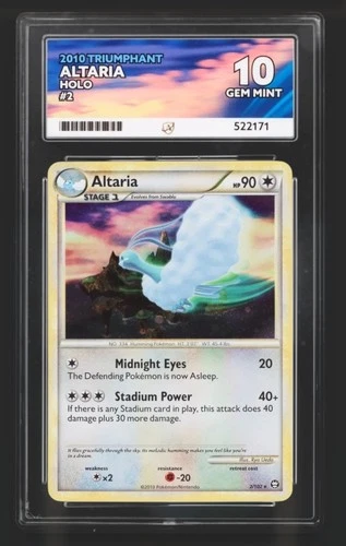 Pop 1! ACE 10 Altaria 2010 Triumphant 2/102 Holo Pokemon Card Graded