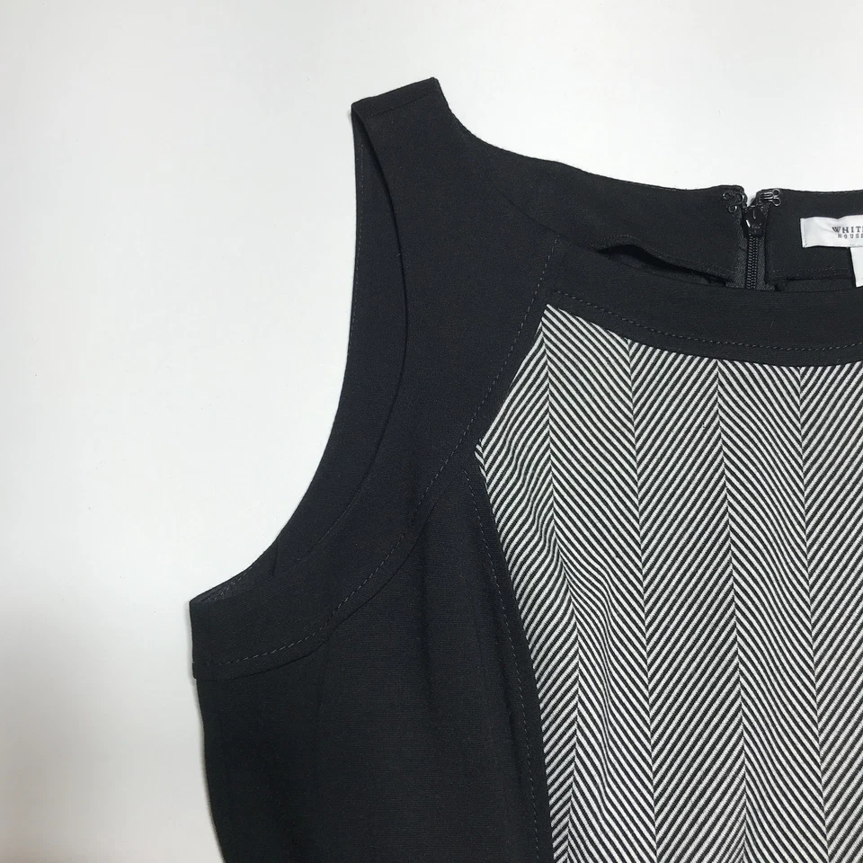 Vestido Casa Blanca Mercado Negro Talla 10 Funda Ponte Panel Espiga Cinturón Imitado Foto 3 de 4