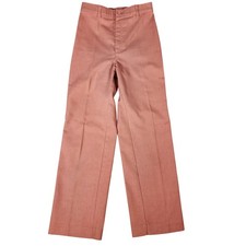 Levi's Juniors Vintage 1970's Wide Leg Trousers Beige Pink Pants Brown Tab Disco