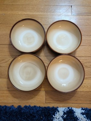 4 Sango 6 3/8  Bowls Cereal Soup Nova Brown 4933 Stoneware Discontinued NEW