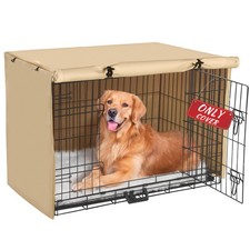Dog Crate Cover Waterproof Pet Kennel Cover Double Door Durable 600D Polyester f