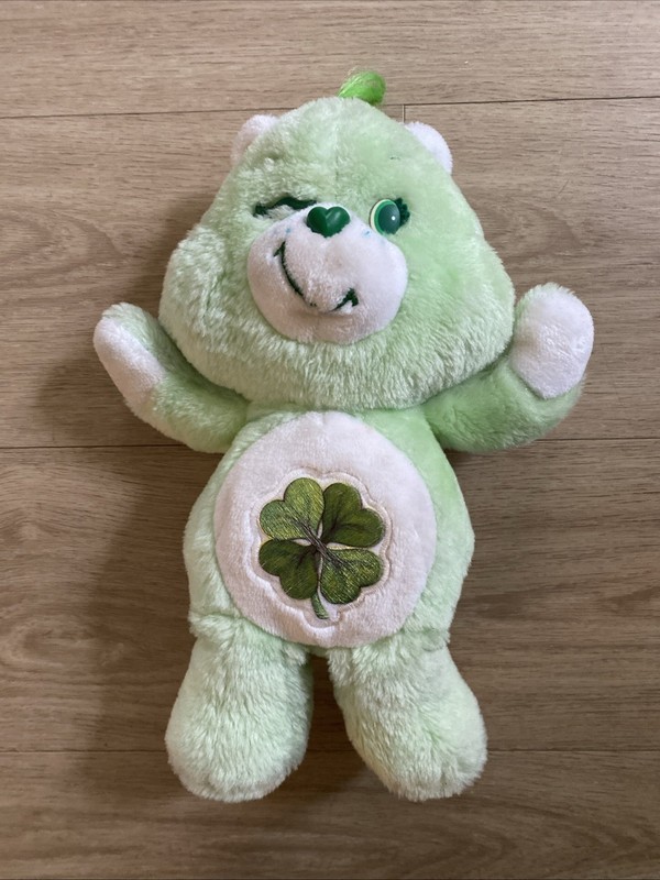 Good Luck Care Bear Kenner Winking Shamrock Clover 13” Plush Bear 1983 Vintage