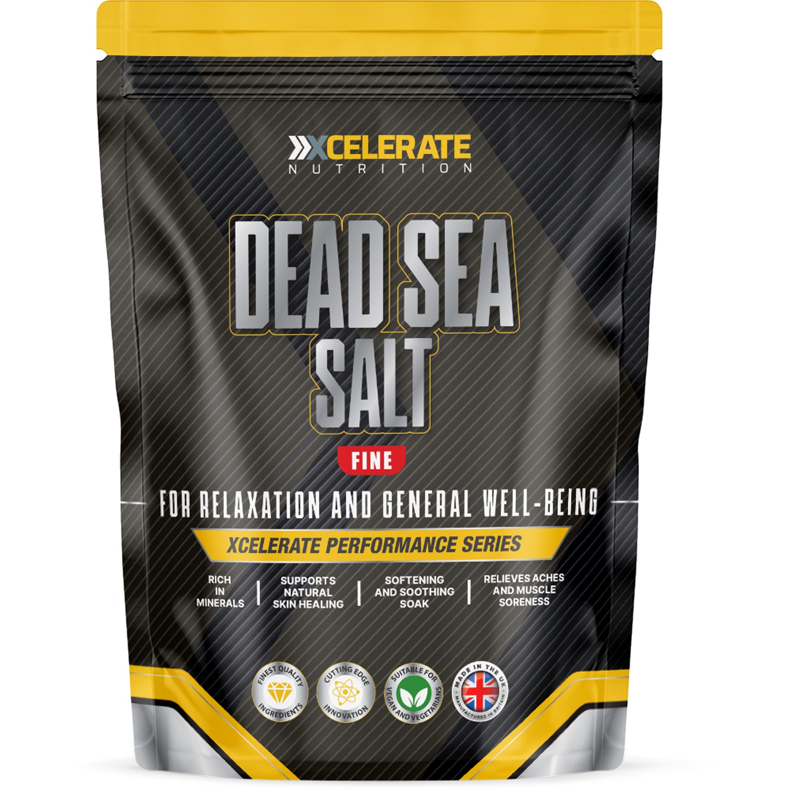 Xcelerate Nutrition Dead Sea Salt 250g Fine 100% Organic Food Grade Natural Salt
