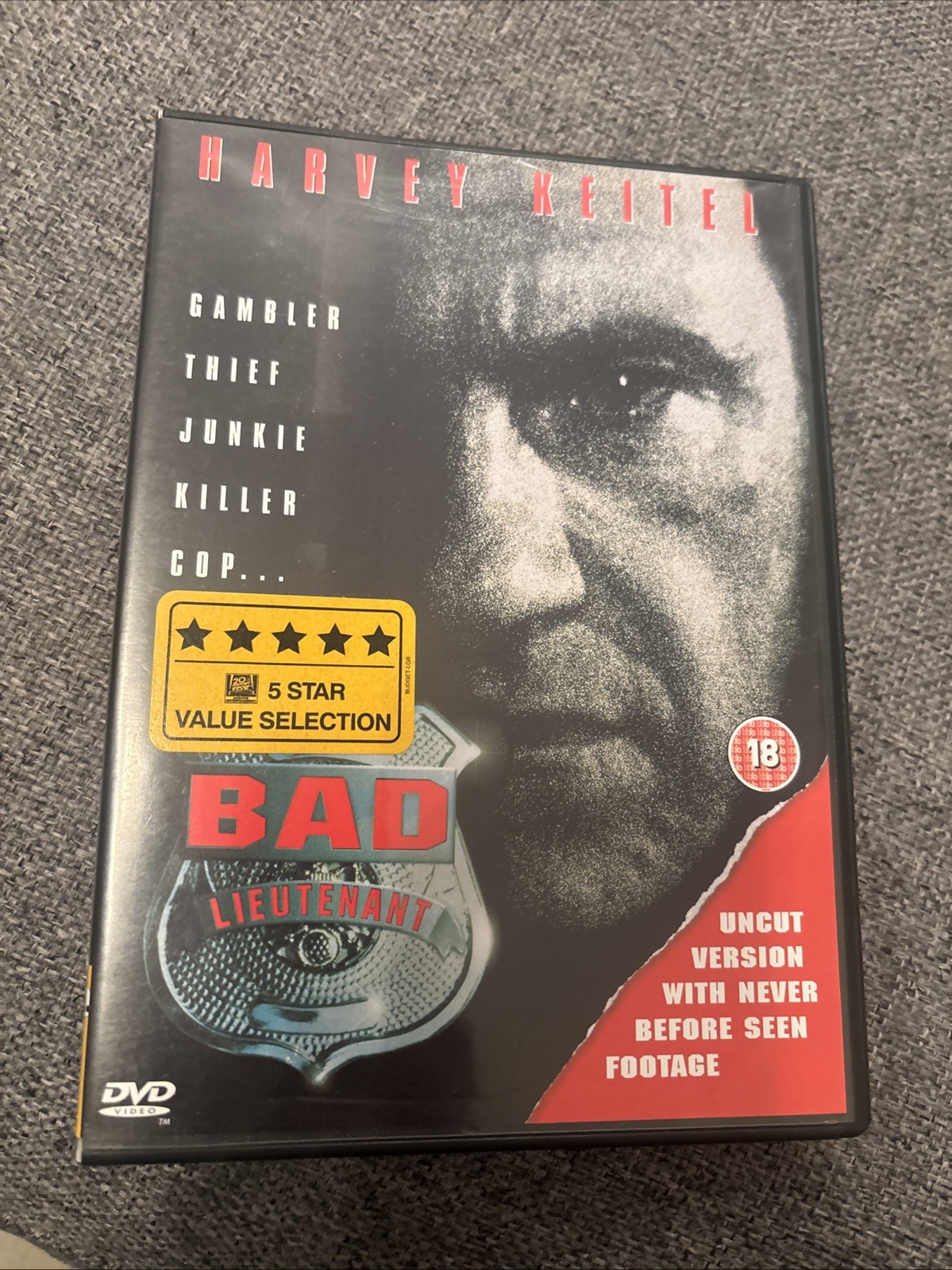 BAD LIEUTENANT HARVEY KEITEL ORIGINAL DVD UNCUT VERSION