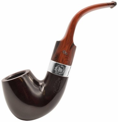 Peterson Irish Harp Sterling Silver Mounted Large Bent Billiard Bruyère Pfeife X220
