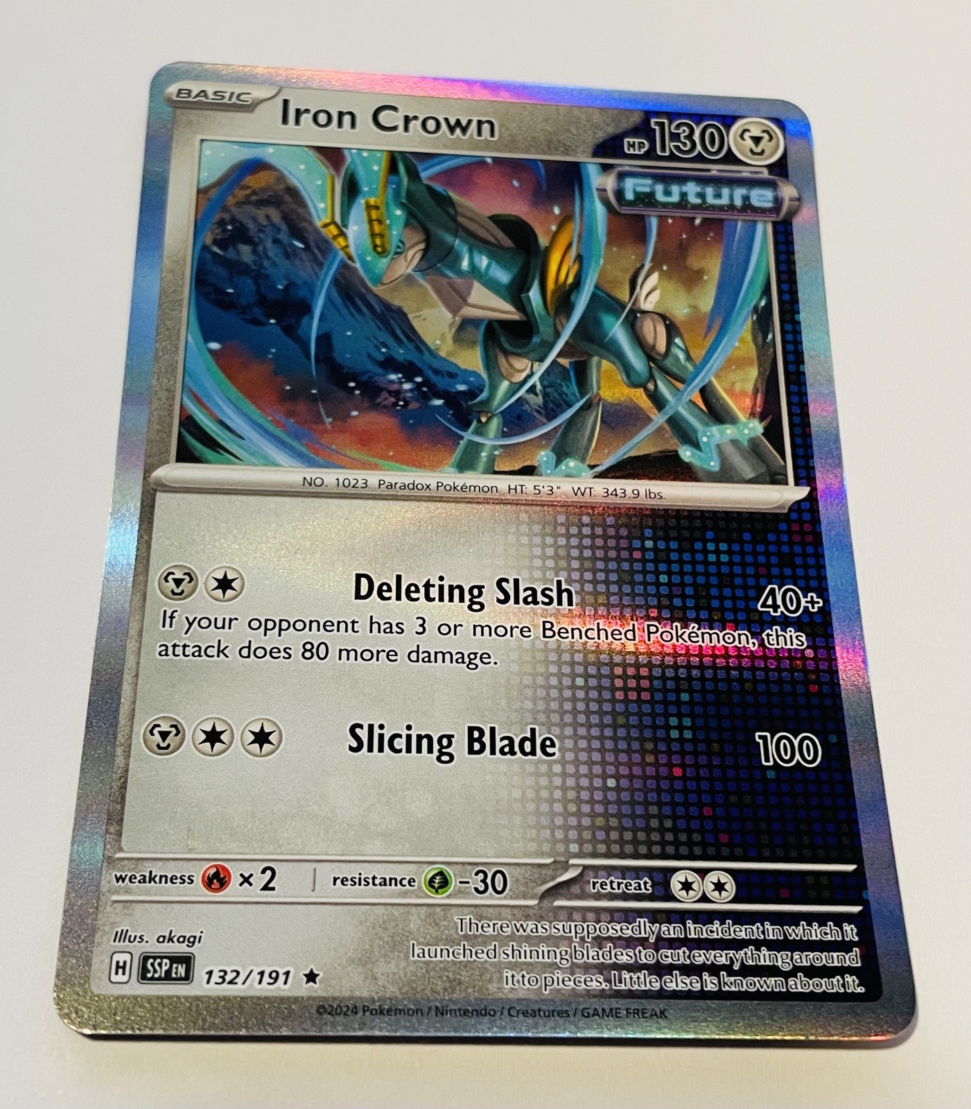 Iron Crown 132/191 Reverse Holo - Surging Sparks - Pokemon TCG NM