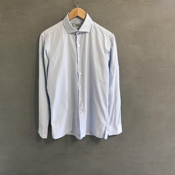 Men Savile Row Company Shirt Blue Cotton 40 /L /