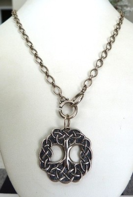 GRACE & HEART STERLING SILVER CELTIC TREE OF LIFE PENDANT CHAIN NECKLACE