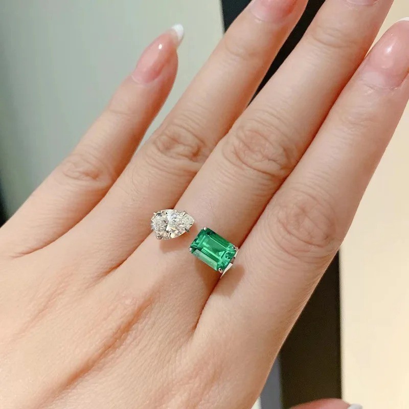 Fashion Women Silver Adjustable Rings Cubic Zirconia Jewelry Wedding Gifts View 3