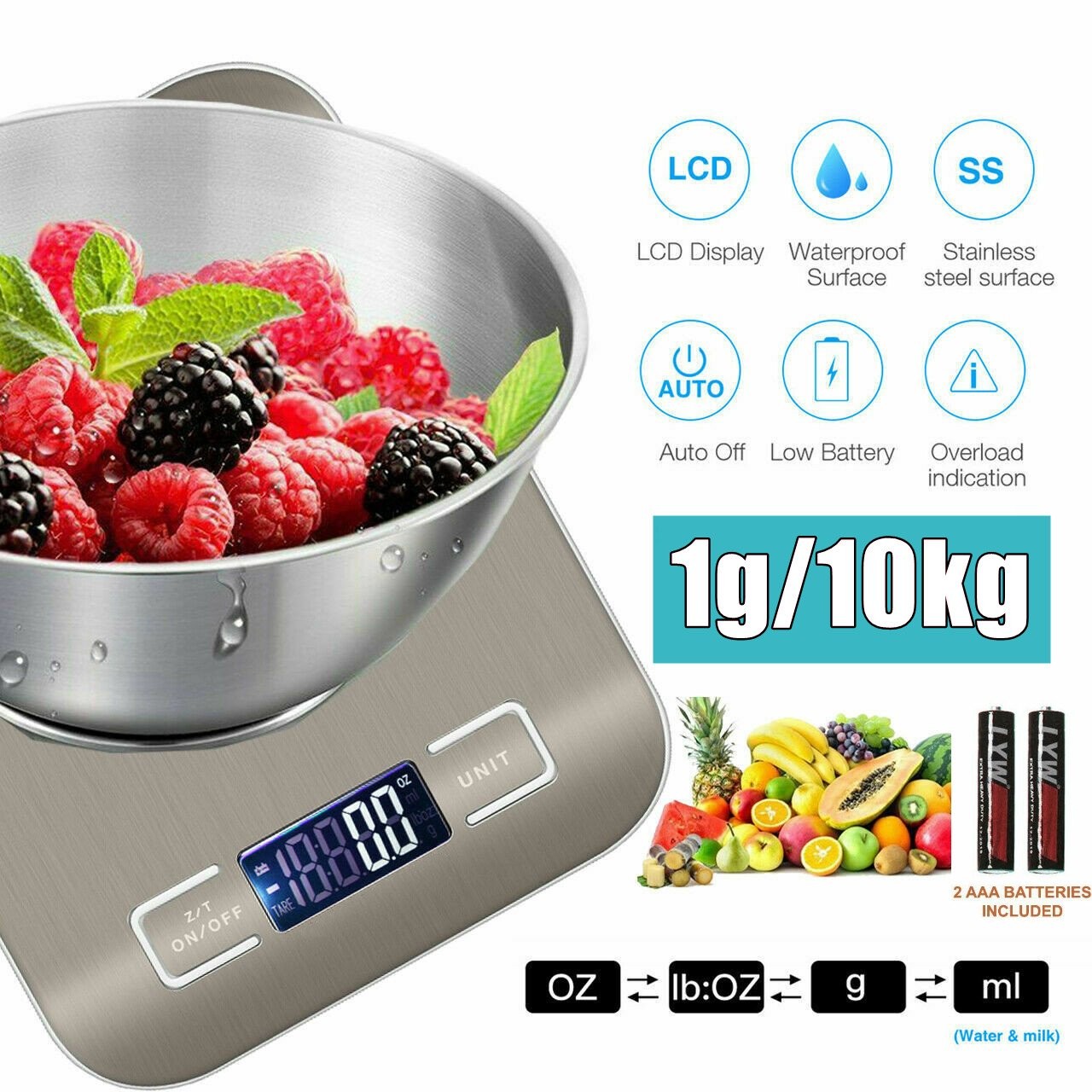 1g/10kg 디지털 주방 저울 가정용 저울 주방용 디지털 저울 2