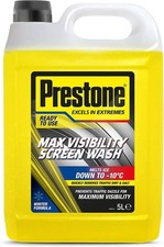 Prestone Max Visibility Car Windscreen Wash Winter Ready To Use 5 Litre 2.60 per litre