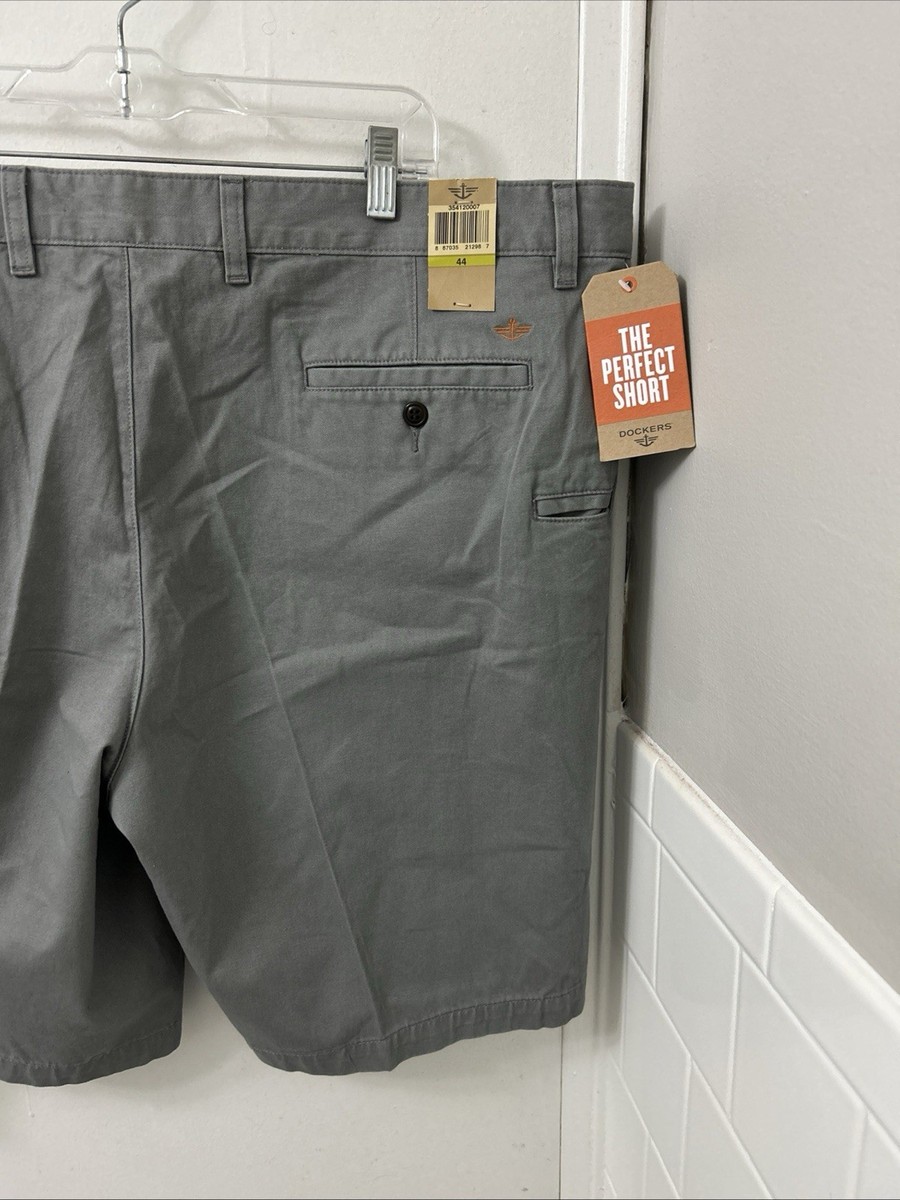 Dockers The Perfect Shorts Mens Size 44 Gray Cotton Chino Flat