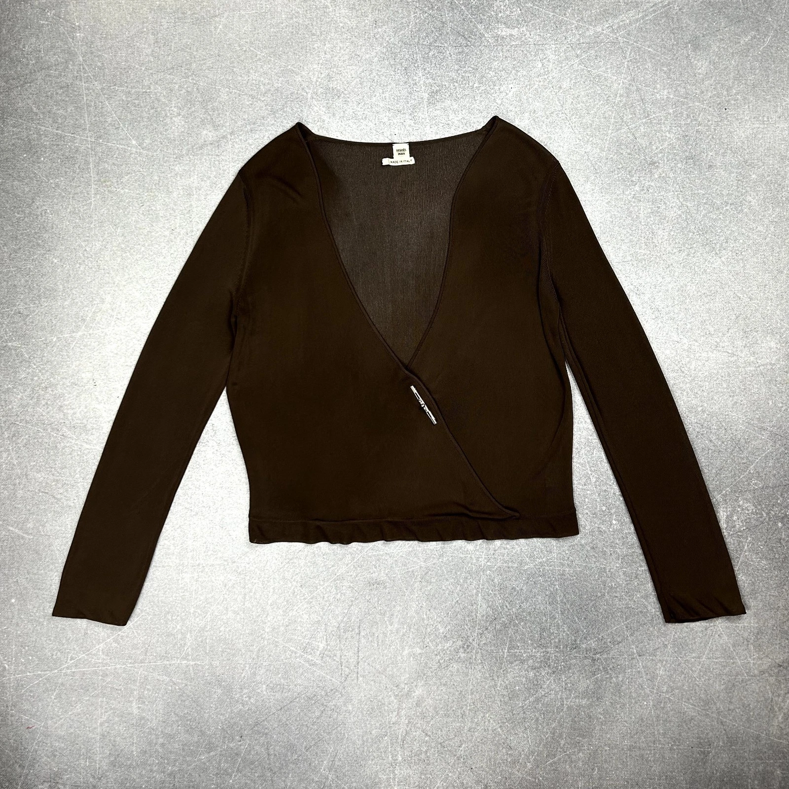 HERMÈS Maglione maglione Hermes Paris vintage donna marrone taglia M