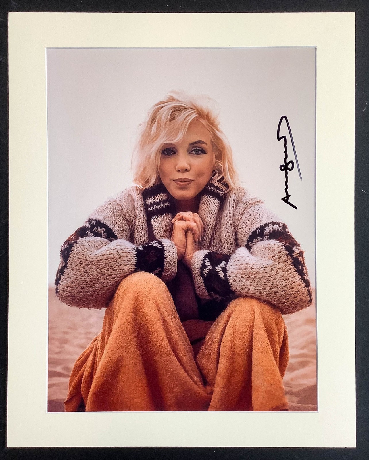 Iconic Marilyn Monroe - Andy Warhol hand signed -  16x20 Inch - FRAME READY