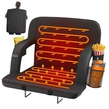 Dual-Sided Heated Stadium Seats for Bleachers with Back Support, 3 21" Black