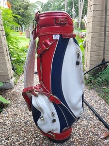 Vtg Miller Pro Model Golf Bag PATRIOTIC Red White Blue Faux Alligator USA