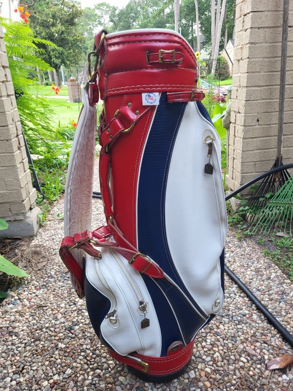 Vtg Miller Pro Model Golf Bag PATRIOTIC Red White Blue Faux Alligator USA