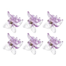 Fashion Butterfly Small Clip Hairdo Clip for Girls Gold Tone Pink Purple 6 Pcs