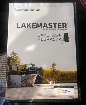 Humminbird LakeMaster Dakotas+ Nebraska v6.0 MicroSD GPS Maps Card 600013-5