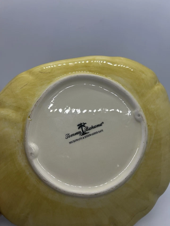 Tommy Bahama Safari Leaf Salad Plates Yellow Green Tropical Curled Leaf Set Of 3 - Image 4 of 4