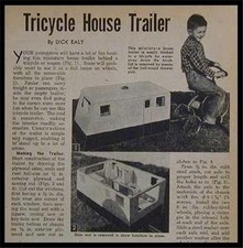 Tricycle Dollhouse House Trailer Mobile Home 1956 HowTo Build PLANS