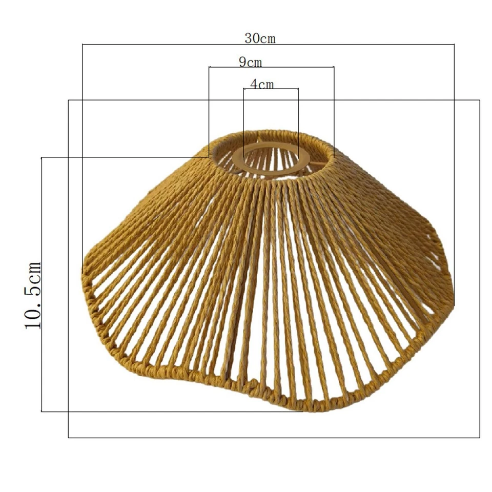 Handwoven Rope Lampshade Floor Lamp Cover Chandelier Cover Kitchen Teahouse - Image 2 of 4