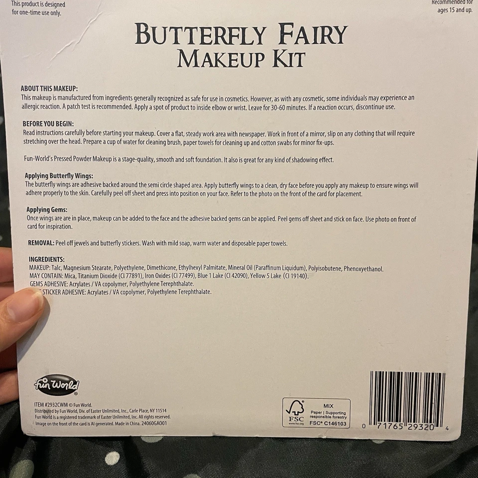 Kit de Maquillaje Hada Mariposa - Verde - Incluye Dos Alas Mariposa 3D  Foto 2 de 2