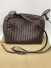 Bottega Veneta Nodini Intrecciato Crossbody Shoulder Bag Brown Leather Good
