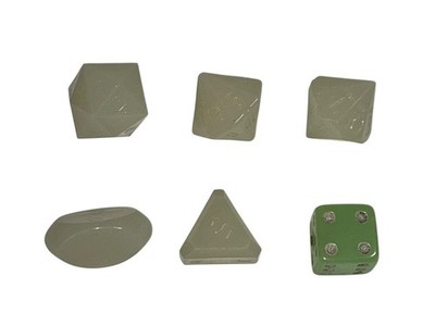 Vintage Gamescience ? D8/D20 ETC Glow-In-The-Dark Rpg Ad&d Dice LOT OF 6 Read