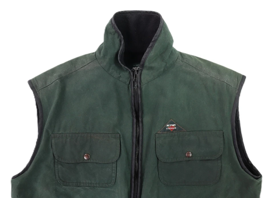 Chaleco KIWI STOCKMAN Nueva Zelanda EE. UU. Para hombres XXL Verde Bosque Sherpa Forrado Piel Aceitera Foto 3 de 4