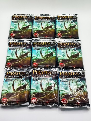 2008 WIZKIDS TRADING CARD GAME TCG PIRATES DAVY JONES CURSE SEALED BOOSTERS X 9 - Afbeelding 1 van 7