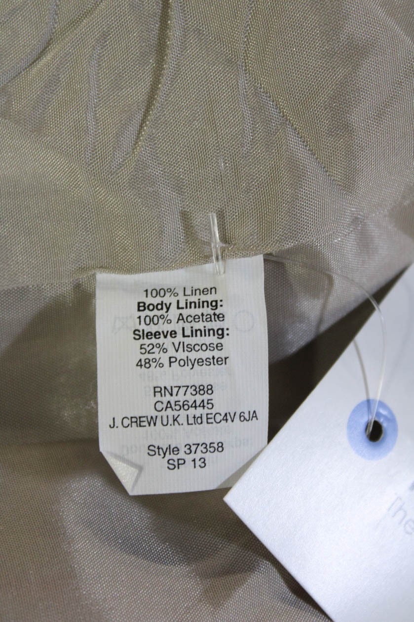 J Crew Women Collared Button Solid Linen Blazer L… - image 5