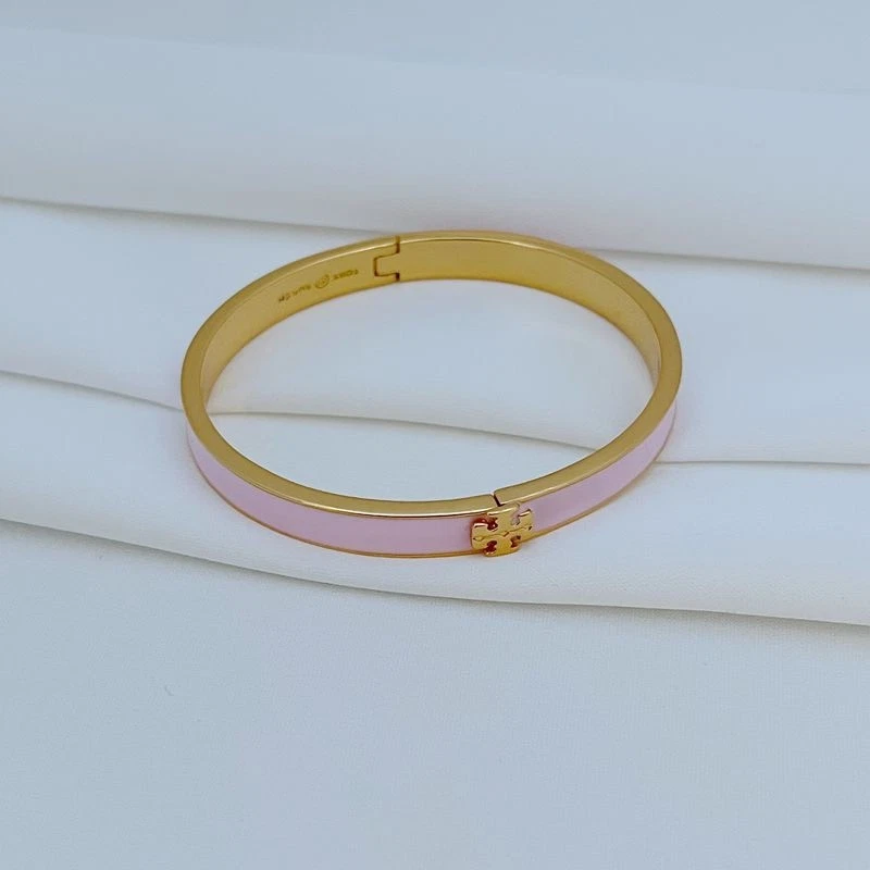 ¡Nuevo! Pulsera Tory Dama Color Rosa Doble T Logo Clásica Simple Elegante Foto 2 de 3