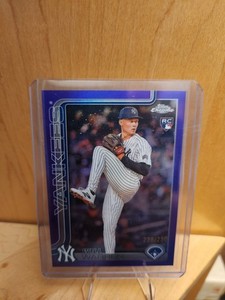 Will Warren RC #81 2025 Topps Chrome Parallel Purple Refractor /250 Yankees