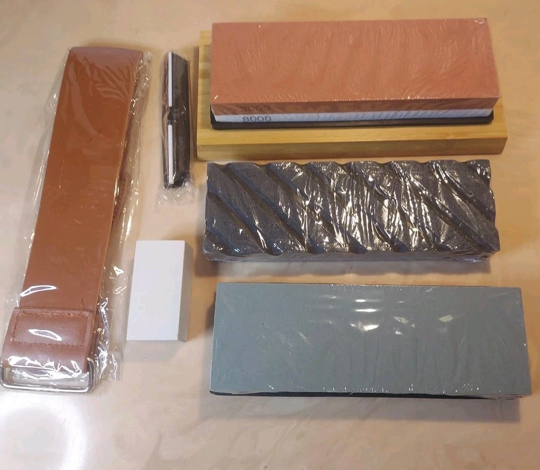 Knife Sharpening Stone Set, Professional 4 Side Grit 400/1000 3000/8000 Premi