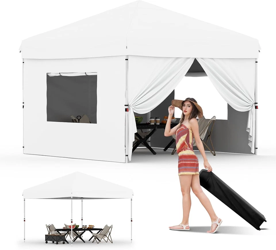 10'x10' Heavy duty POP UP Camping Canopy Tent with Carry Bag Folding Gazebo New - Image 4 of 4
