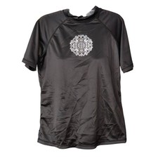 Womens Short Sleeve Rash Guard Shirt M Black UPF 50