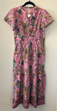 NWT Uncle Frank Maxi Dress Size XS Pink Cotton Short Sleeve Smocked Waist Boho