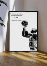 Michael Jordan Quote Poster – Basketball Motivational Wall Art Print