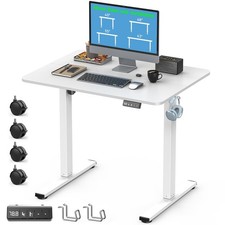 Small Height Adjustable Electric Standing Desk, 31.5" x 23.6" Sit Stand up De...
