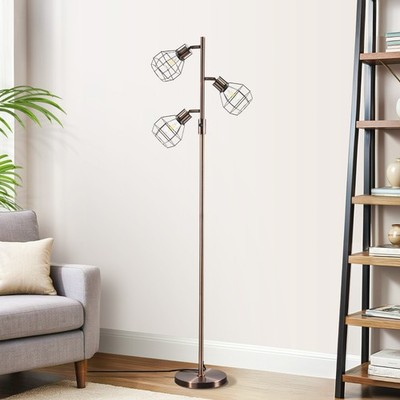 EDISHINE Multi-Arm Floor Lamp, 3 Light Industrial Tree Lamp, Dimmable