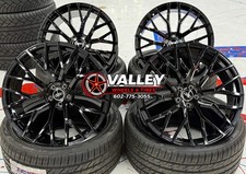 4 22x9.5 5x112 Et26 Black Wheels Tires Pkg Audi A7 S7 A8 Q7 Q8 Sq5 Vw Tires
