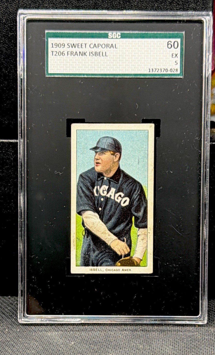 1909-11 T206 Sweet Caporal Baseball Frank Isbell SGC 5