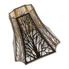Octagonal Cut Corner Lamp Shade with Forest Tree Pattern, Etched Court Style ...