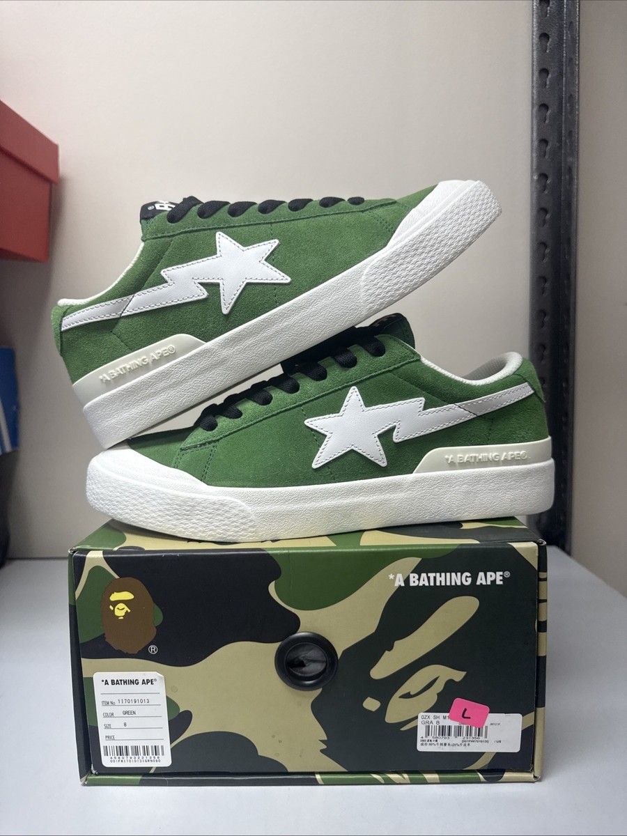 A Bathing Ape Mad Sta #1 M1 Green New In Box BAPE Star Sneakers 