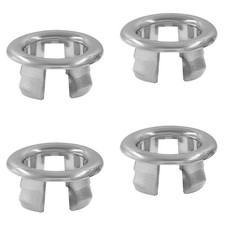 Hordion 4 Pcs Sink Overflow Ring Round Hole Trim Silver