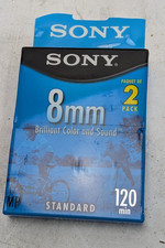 Sony 8mm Standard Video Cassette Tape 120 Min 2 Pack New Sealed