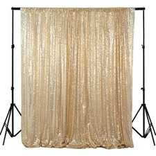 Photobooth Backdrop 4FTx7FT Light Gold Sequin Fabric Wedding Photography