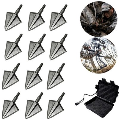 12Pcs 150Grain 404C Stainless steel Broadheads Crossbolt Bow Hunting Arrow Tips 